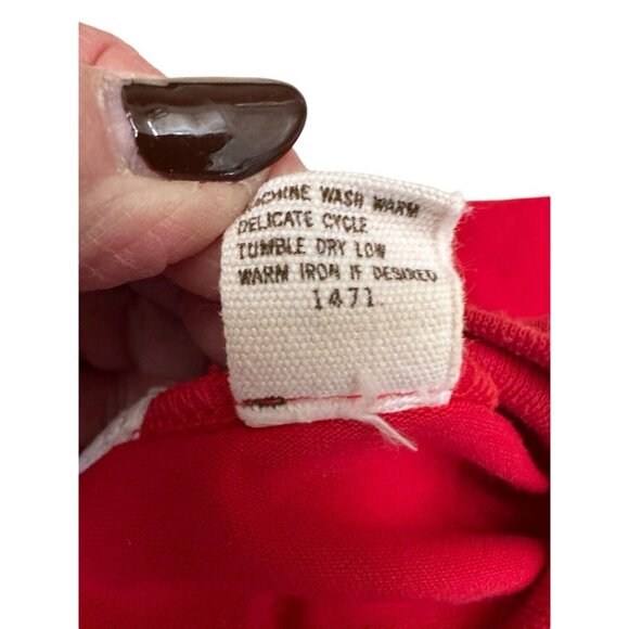 Vintage Air Express Women's Size Small Knit Pullover Red Henley - Picture 8 of 10